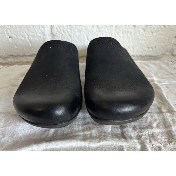 Dansko Women Robbie Clogs Sz 37 US 7 Black Nubuck Leather Slip On Comfort Shoe - Picture 3 of 10